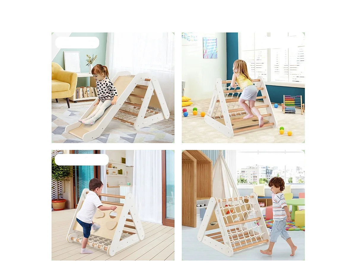 4-in-1-Kletterdreieck für Kinder „Kletterer“ – Kletterwand