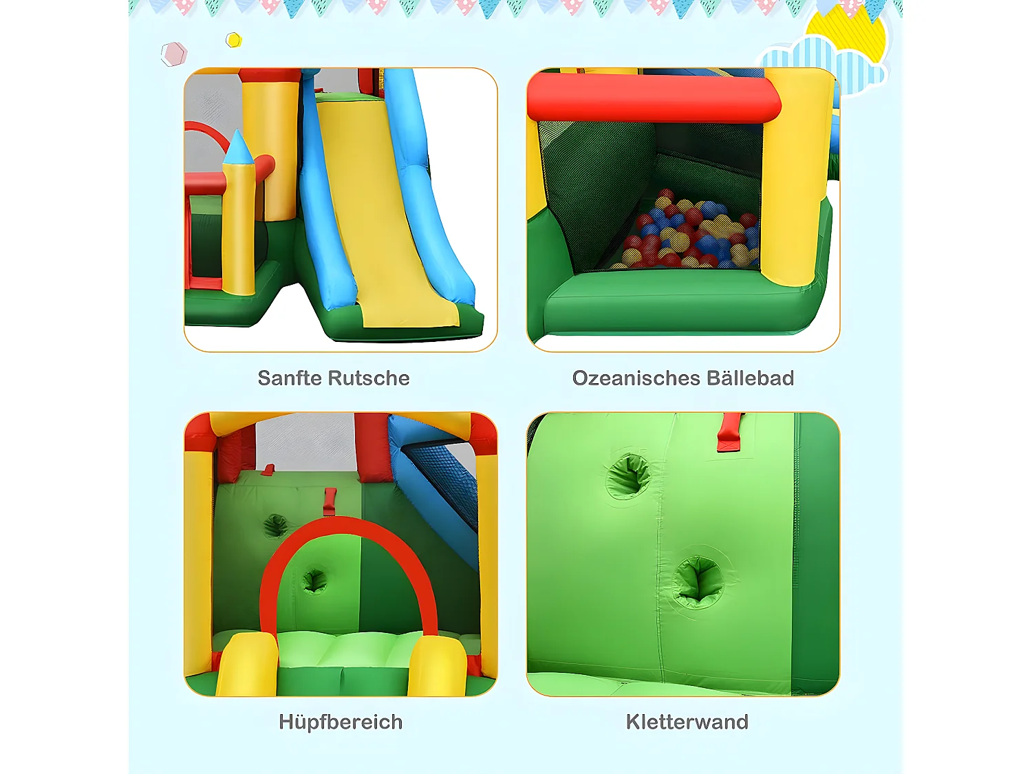 Hüpfburg mit 610W Luftgebläse