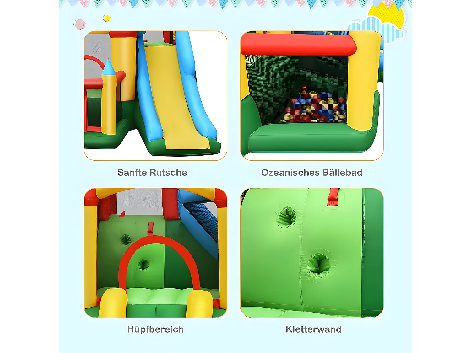 Hüpfburg mit 610W Luftgebläse