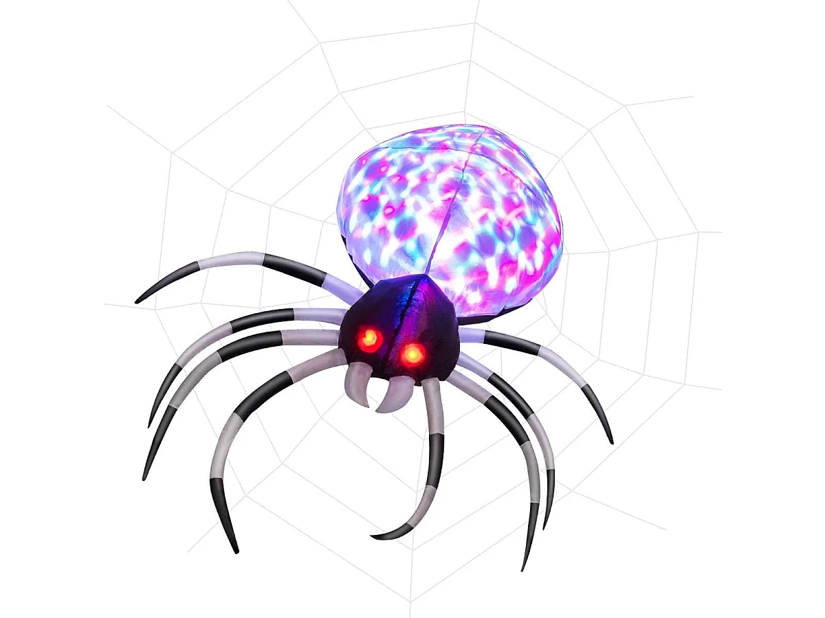 105 cm Breite Aufblasbare Halloweenspinne mit Mehrfarbigen Lichtern & Gebläse
