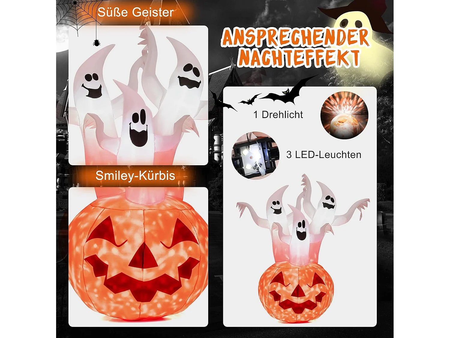 Aufblasbarer Halloween-Kürbis