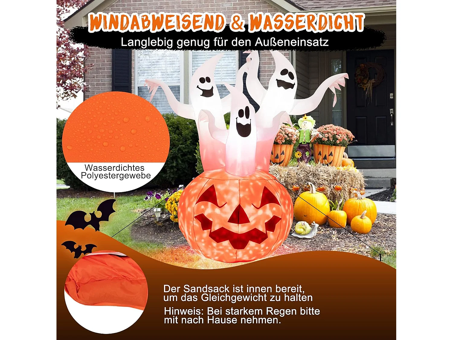 Aufblasbarer Halloween-Kürbis