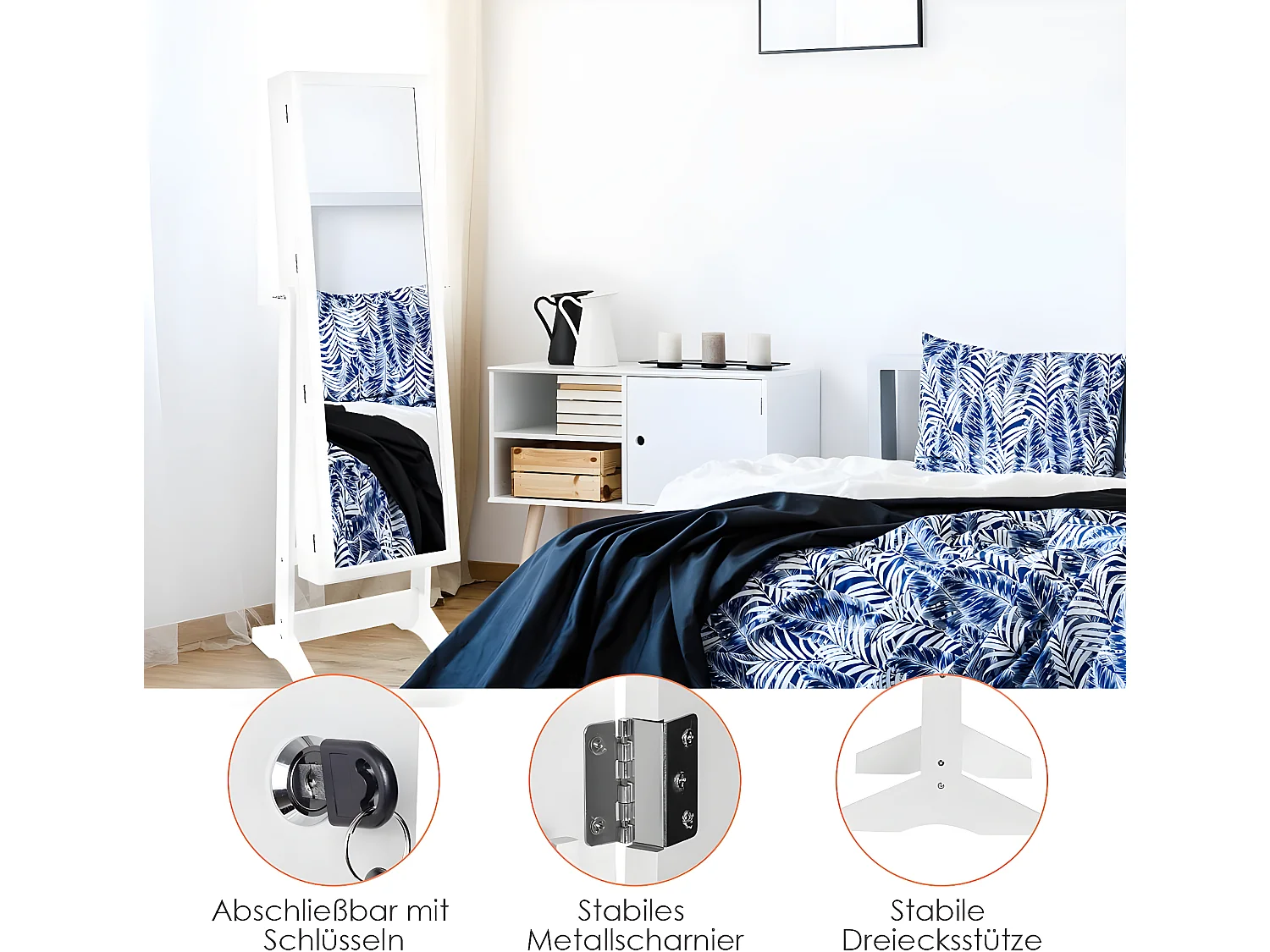 Schmuckschrank mit Ganzkörperspiegel