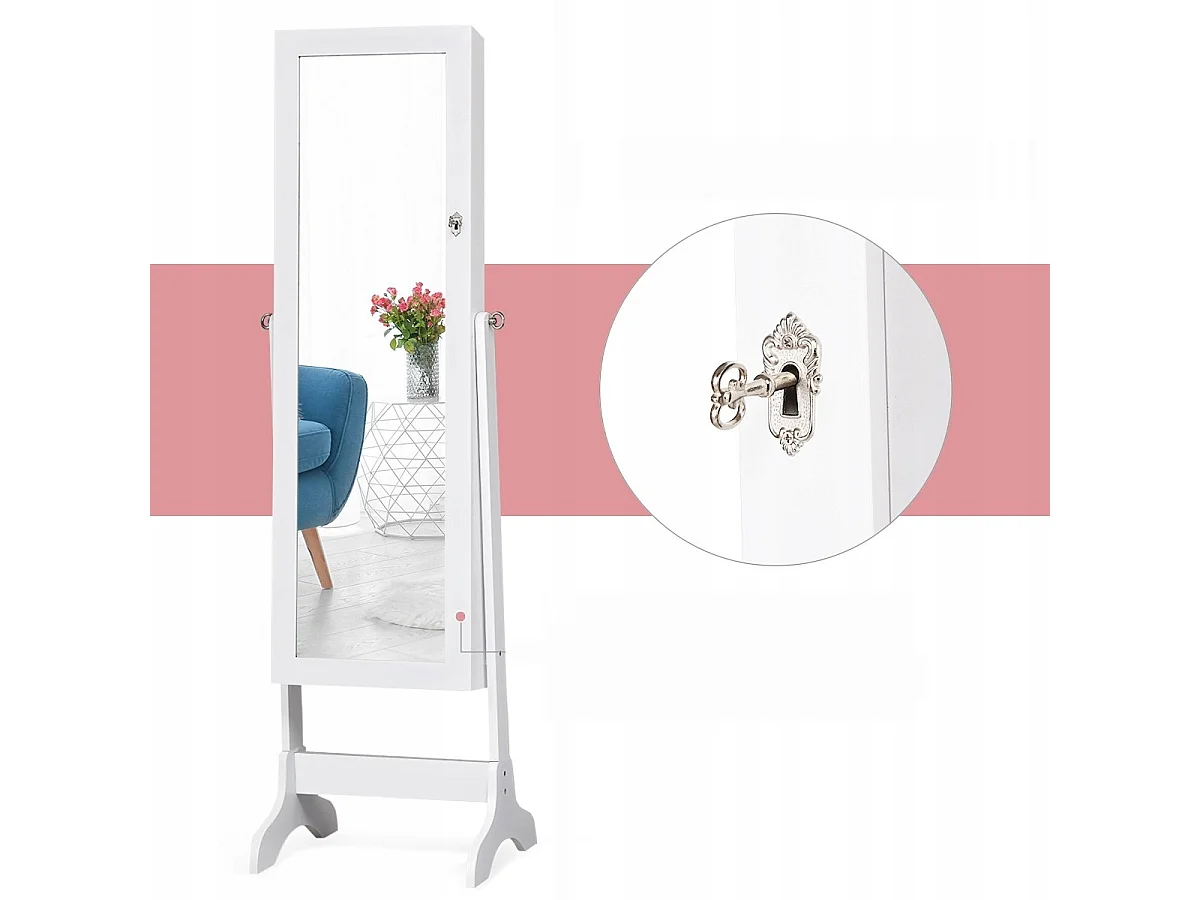 Schmuckschrank mit Spiegel, hoher Schminktisch