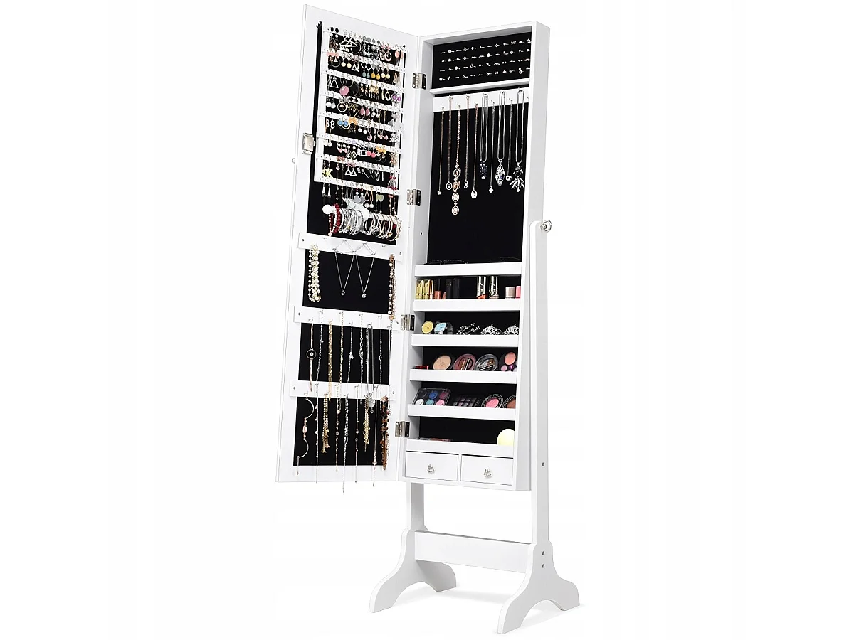 Schmuckschrank mit Spiegel, hoher Schminktisch