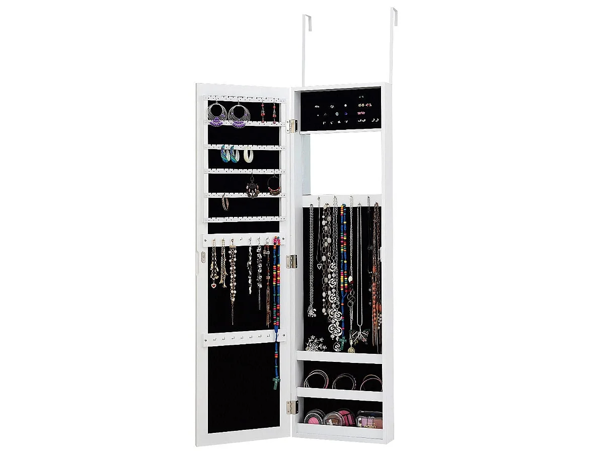 Schmuckschrank mit Spiegel, 31,5 x 8,7 x 110 cm