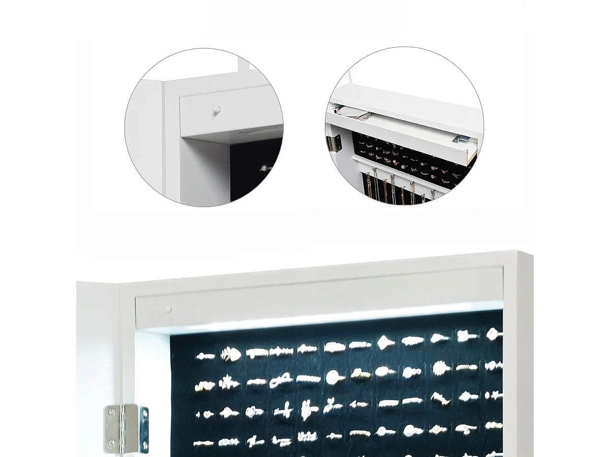 Schmuckschrank, Schminktisch mit LED-Spiegel, Spiegel