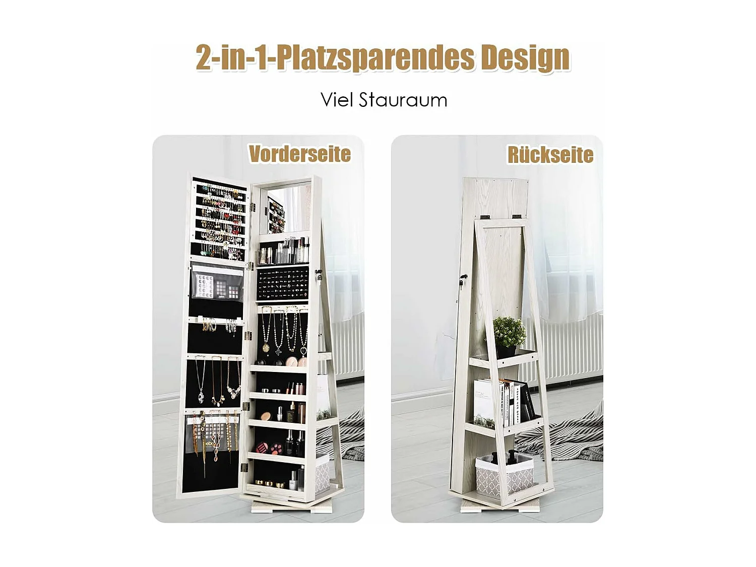 2 in 1 Schmuckschrank