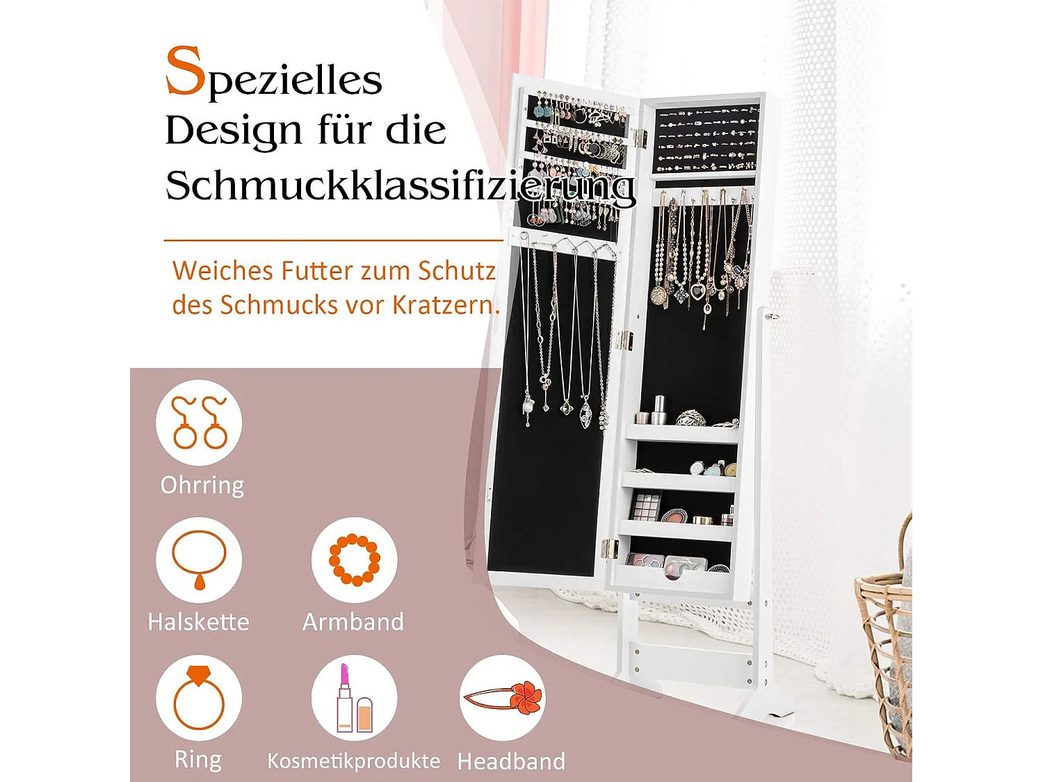 Schmuckschrank neigungsverstellbar