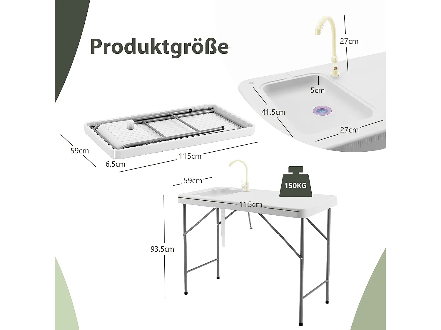Klappbarer Filetiertisch Campingtisch