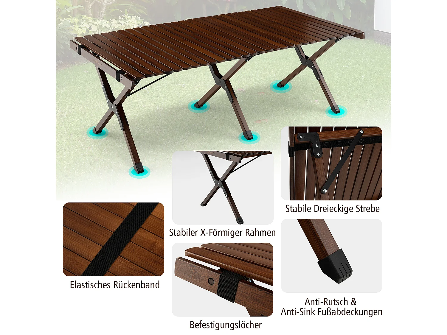 Aufrollbarer Campingtisch