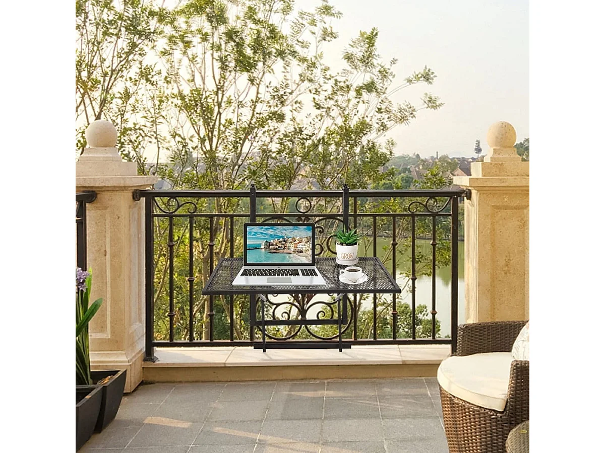 Hängendes Eisenregal mit 5-Stufig Verstellbarer Höhe 60,5 x 48 x 61,5-82,5 cm Schwarz