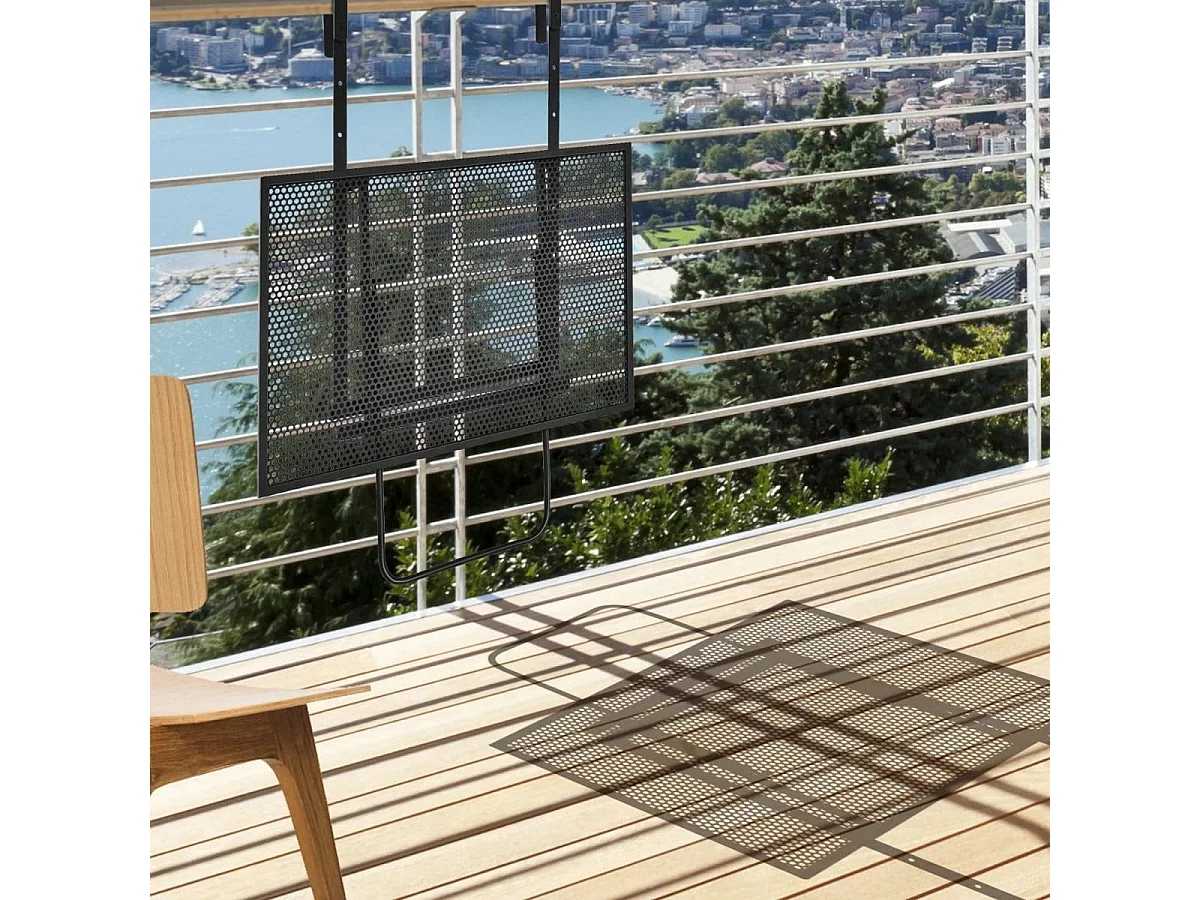 Hängendes Eisenregal mit 5-Stufig Verstellbarer Höhe 60,5 x 48 x 61,5-82,5 cm Schwarz