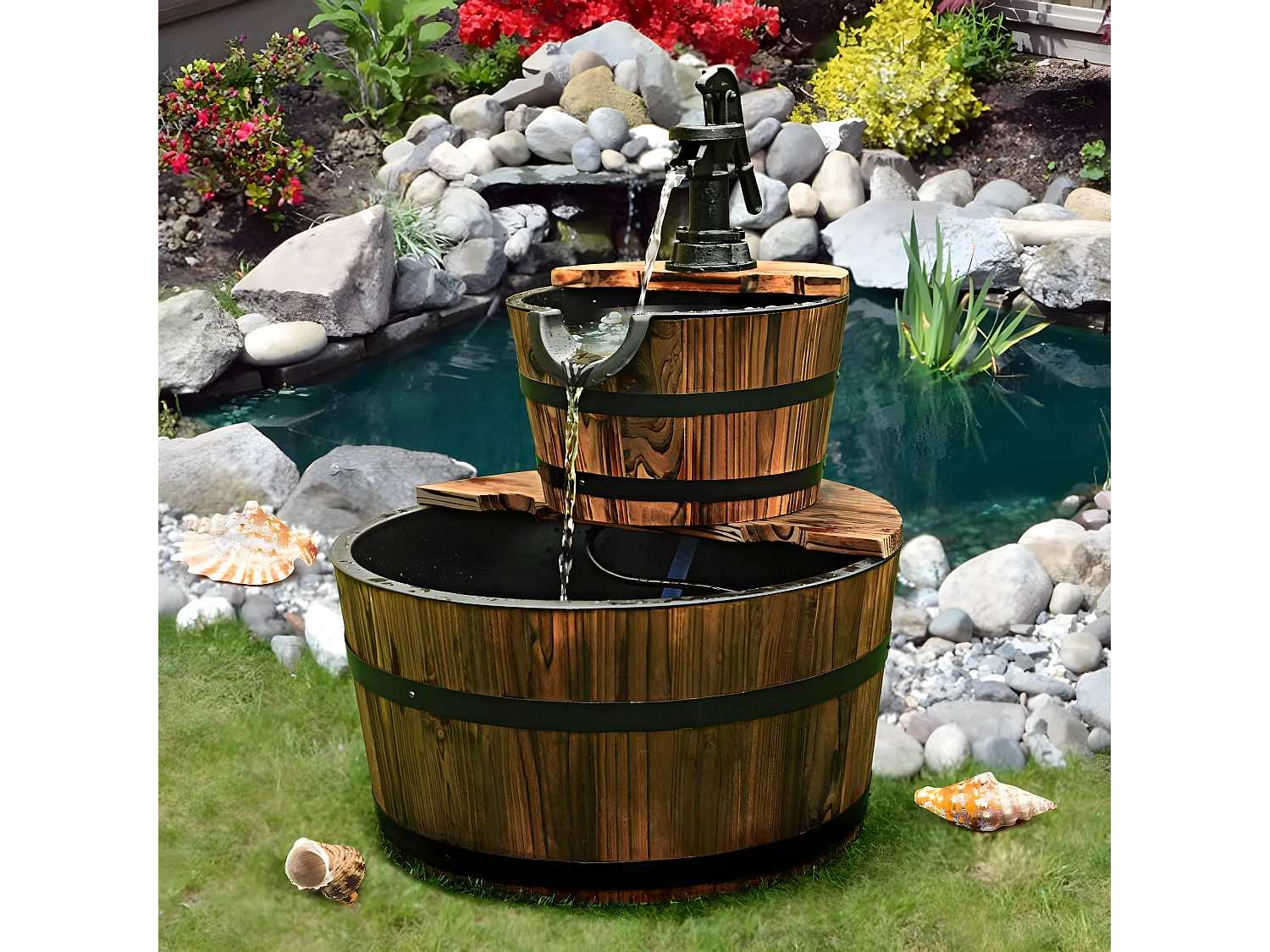 Brunnen Holz Gartenbrunnen