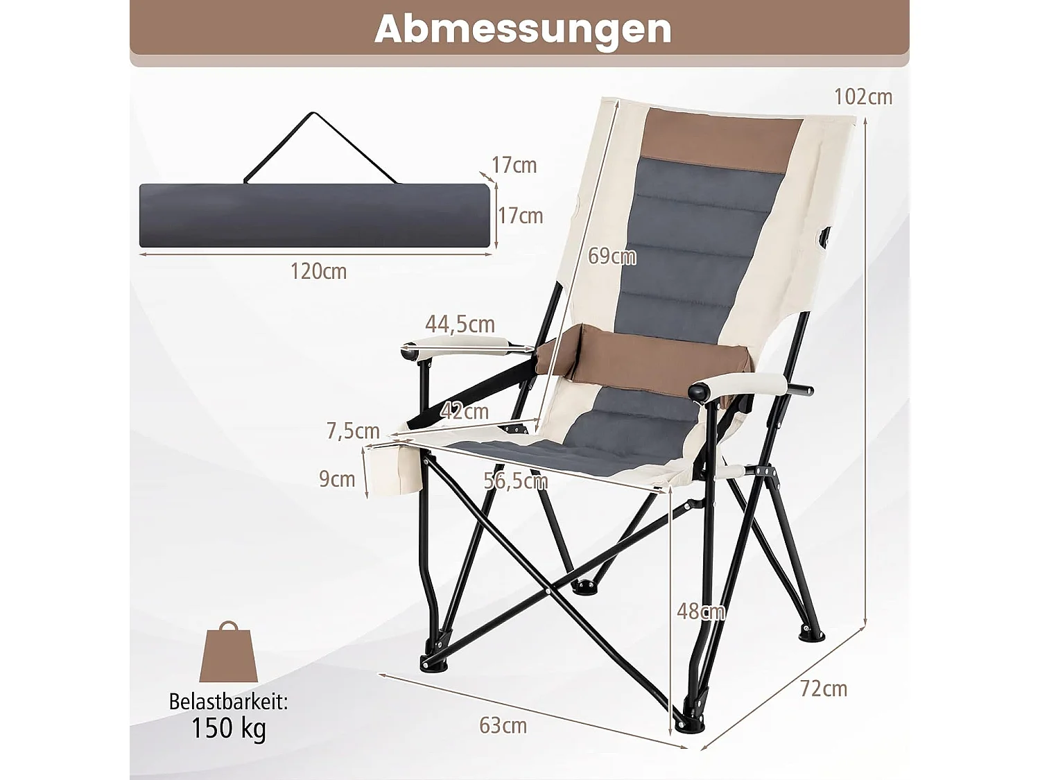 Klappstuhl mit Getränkehalter