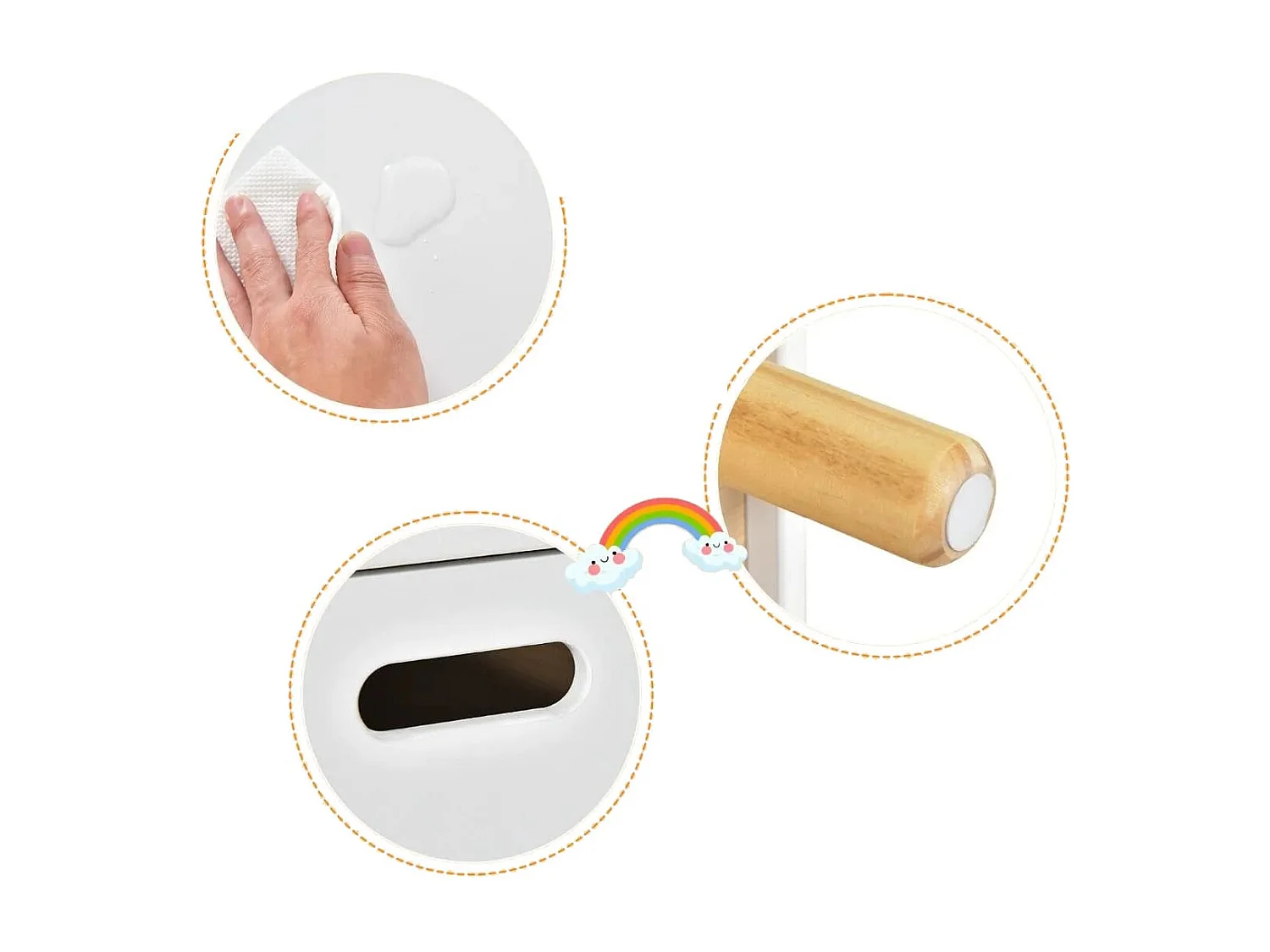 Spielzeugkiste aus Holz mit Regal Spielzeugtruhe mit Klappdeckel 60 x 30 x 44 cm Weiß