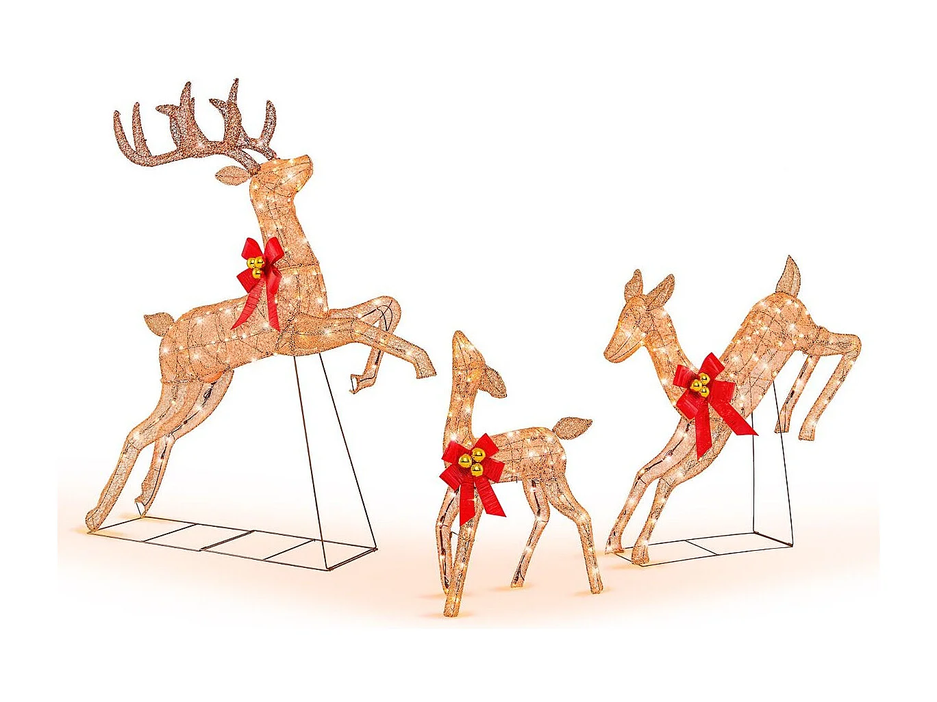 3-Teiliges Beleuchtetes Weihnachtsrentier Weihnachtsrentier-Familienset