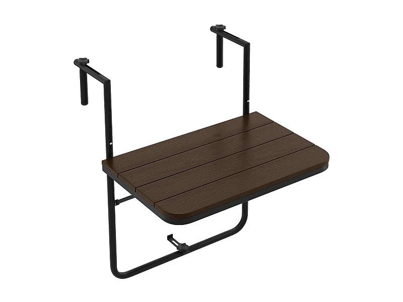 Balkontisch zum Einhängen mit 3-stufig Verstellbarer Höhe Klappbarer Geländertisch Kaffee