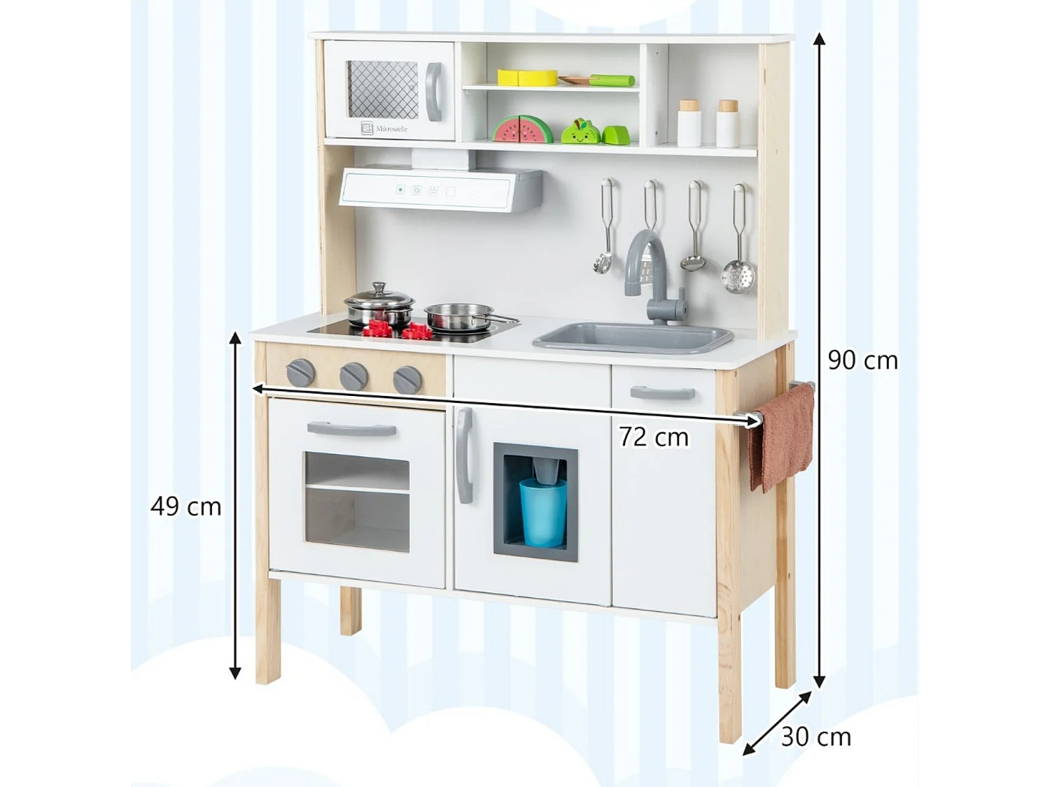 Ensemble de cuisine en bois pour enfants – Cuisine jouet