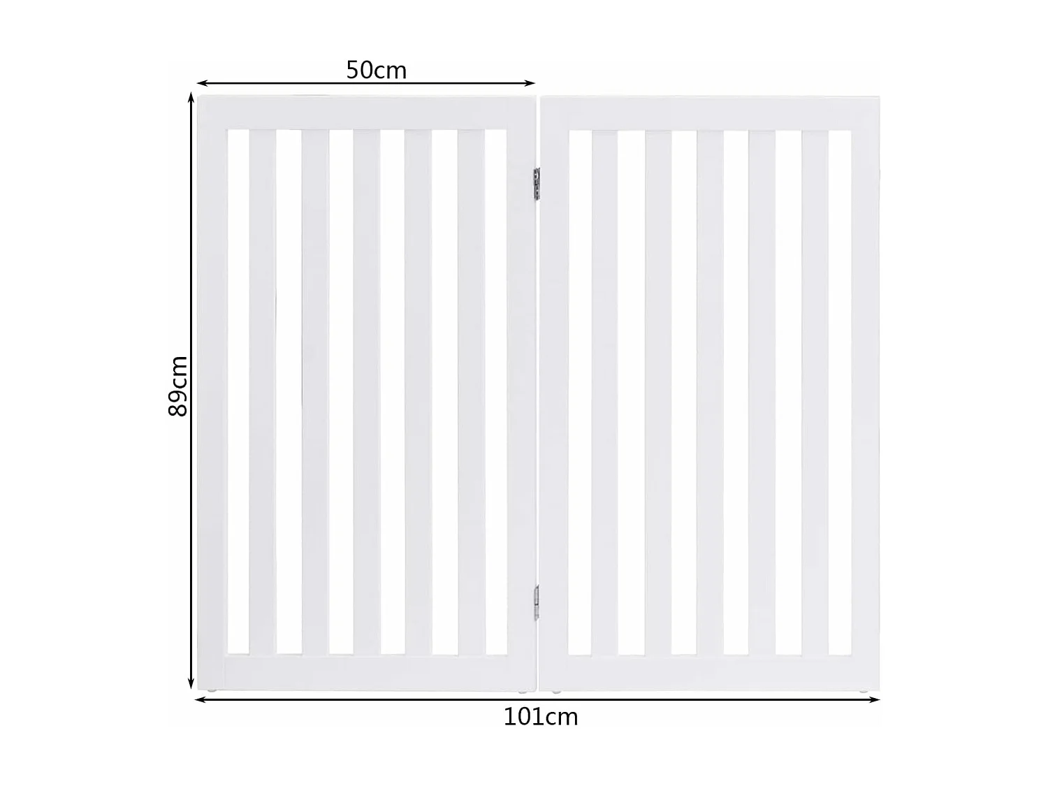 Absperrgitter Hunde 89cm Hoch, Schutzgitter Holz, Kindergitter klappbar, Treppengitter Hundeabsperrgitter flexibel Türschutzgitter (Weiß-2 Paneelen) BE9381