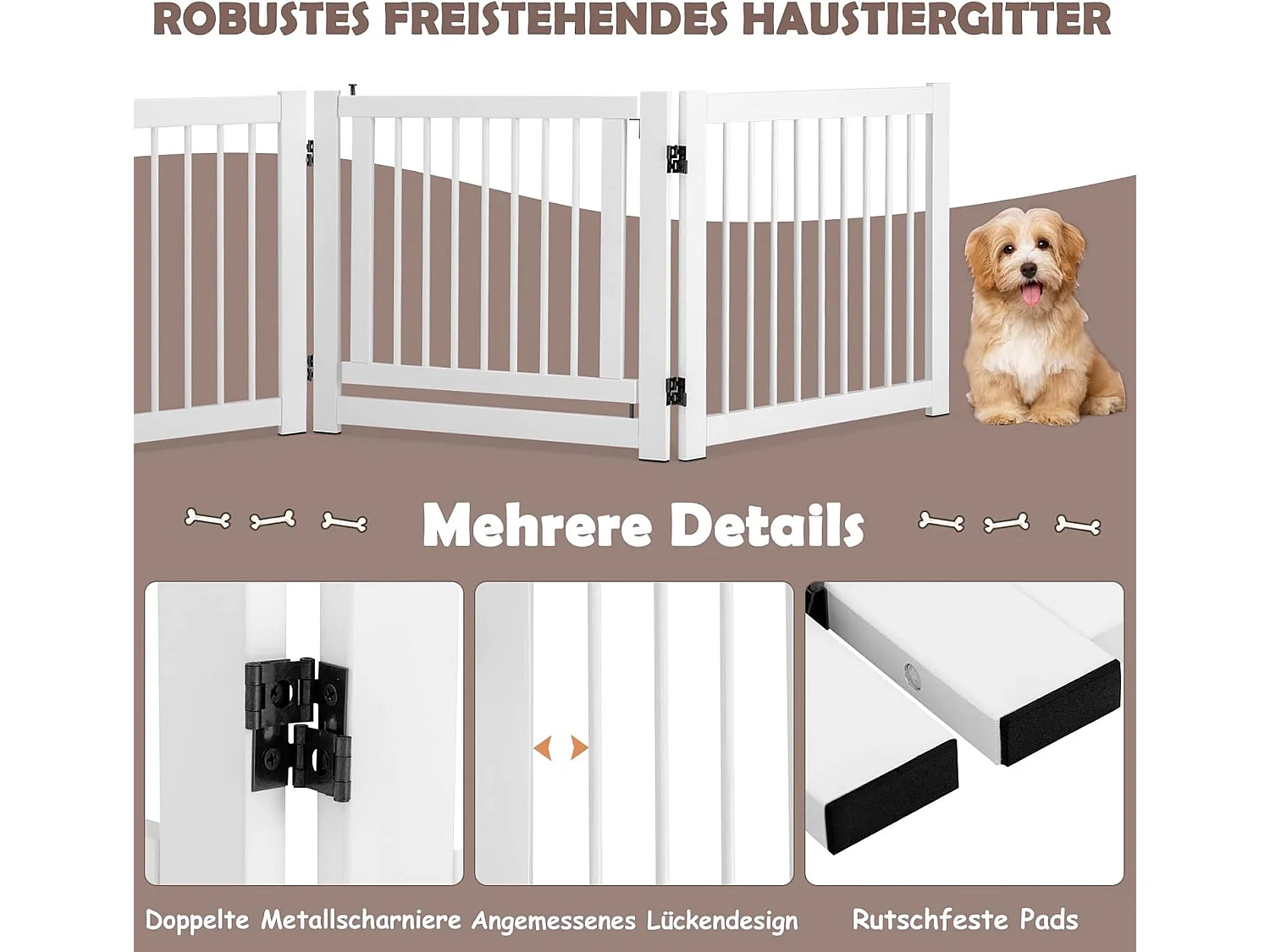 3-teiliges Absperrgitter Hunde BI32235