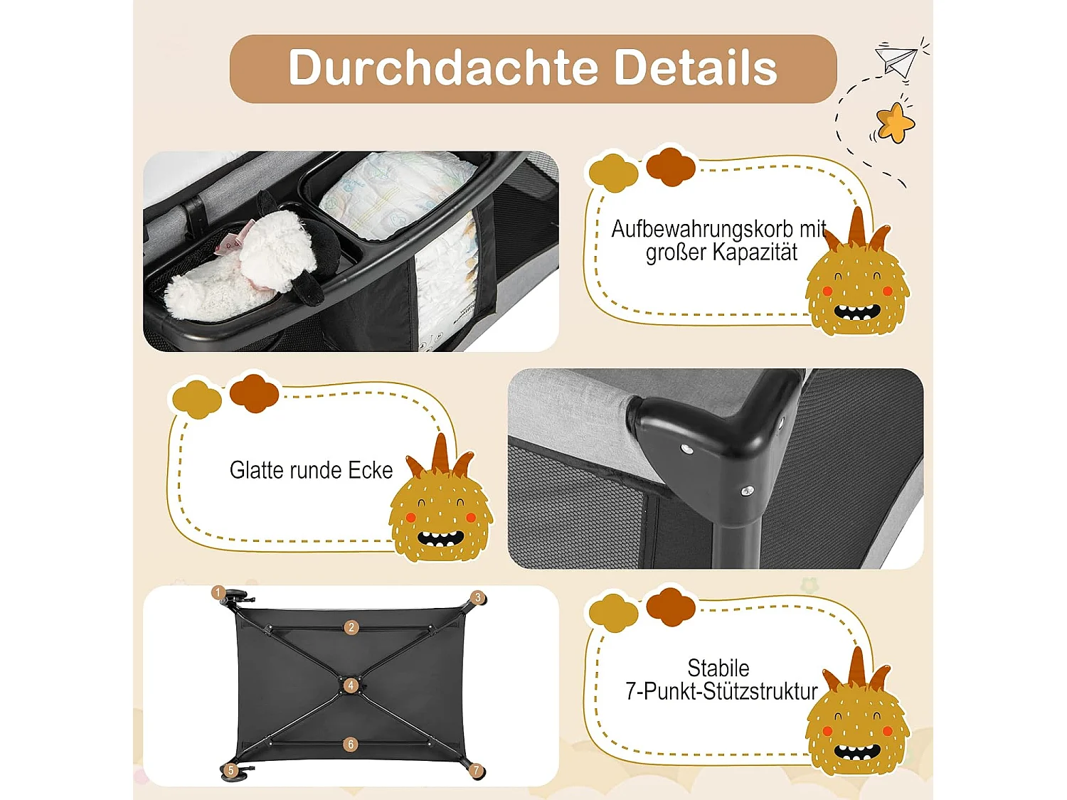 5 in 1 Babybett Babyreisebett