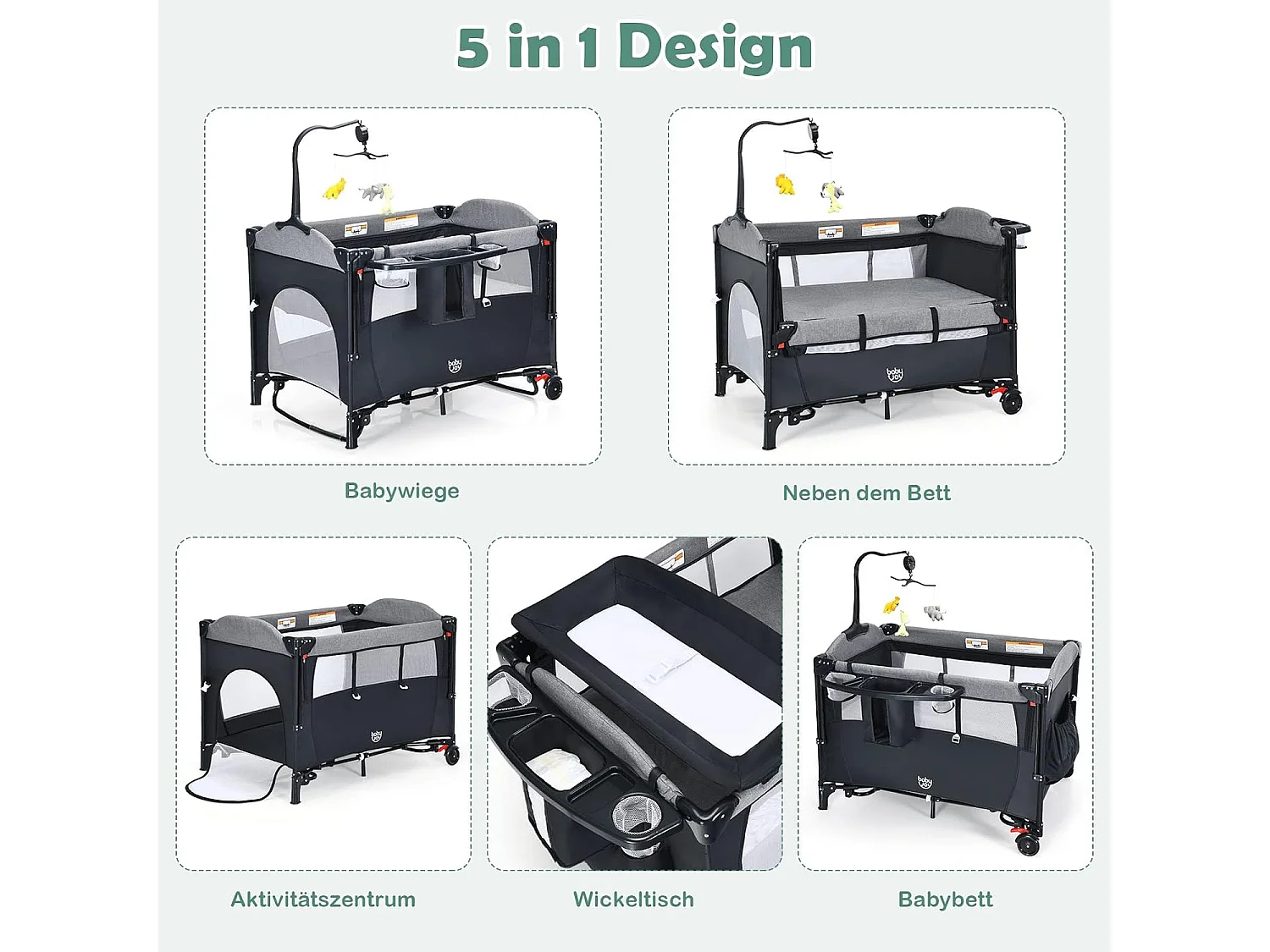 5 in 1 Babybett Babyreisebett