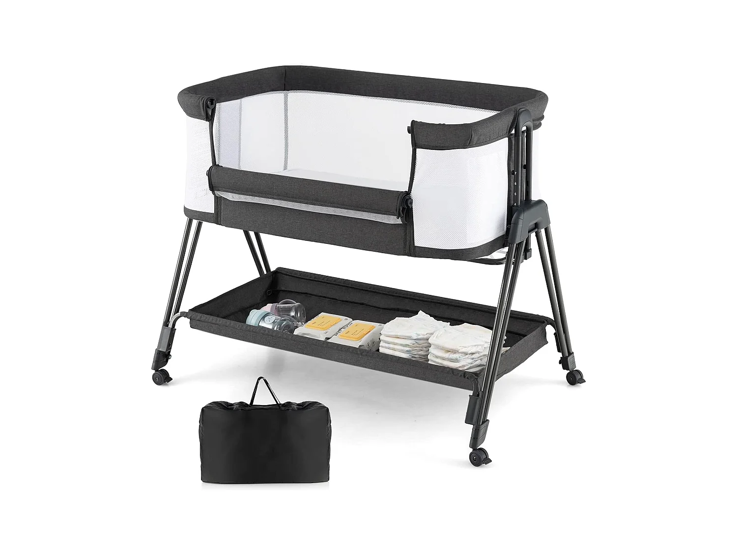 2 in 1 Beistellbett+Stubenwagen NO32331