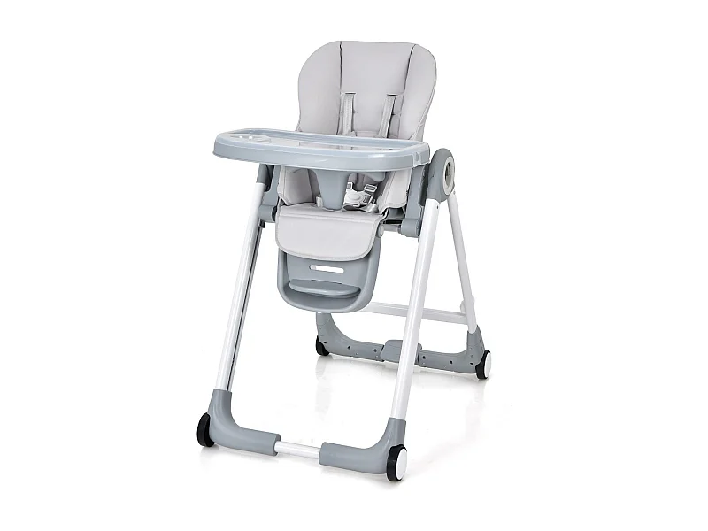 4 in 1 Baby Hochstuhl Kinderhochstuhl klappbar Babystuhl mit Liegefunktion 84 x 56 x 104 cm Grau