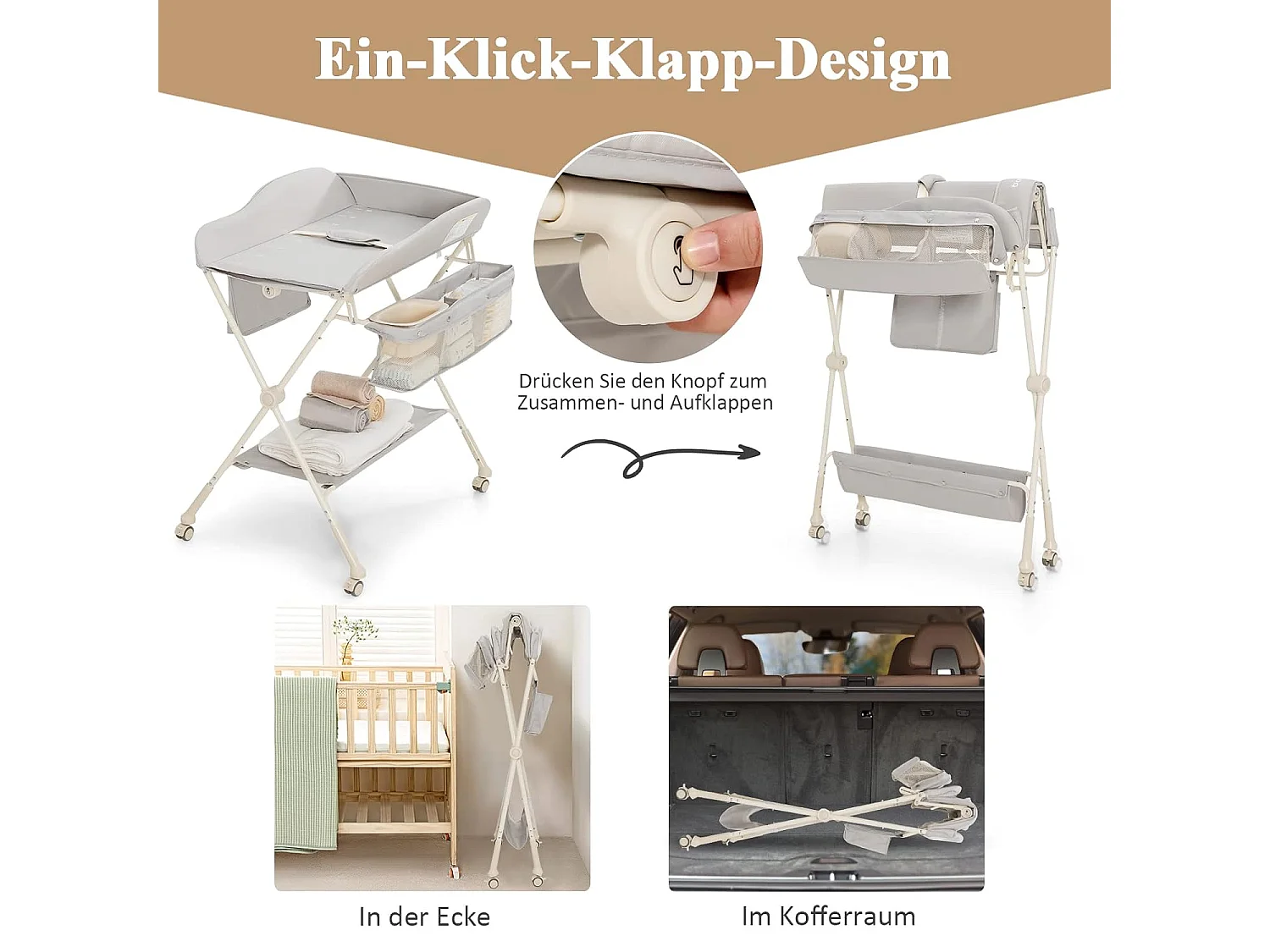 Klappbare Wickelstation