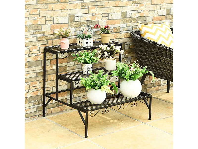 3-stufiger Blumenregal Blumentreppe