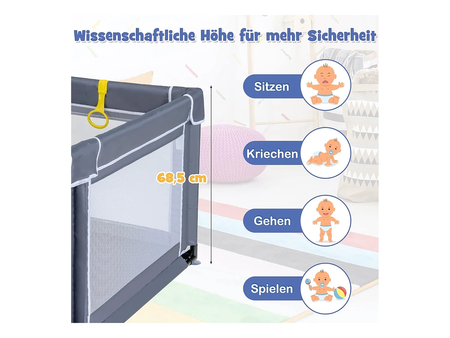 Baby Laufstall mit 50 Spielbällen