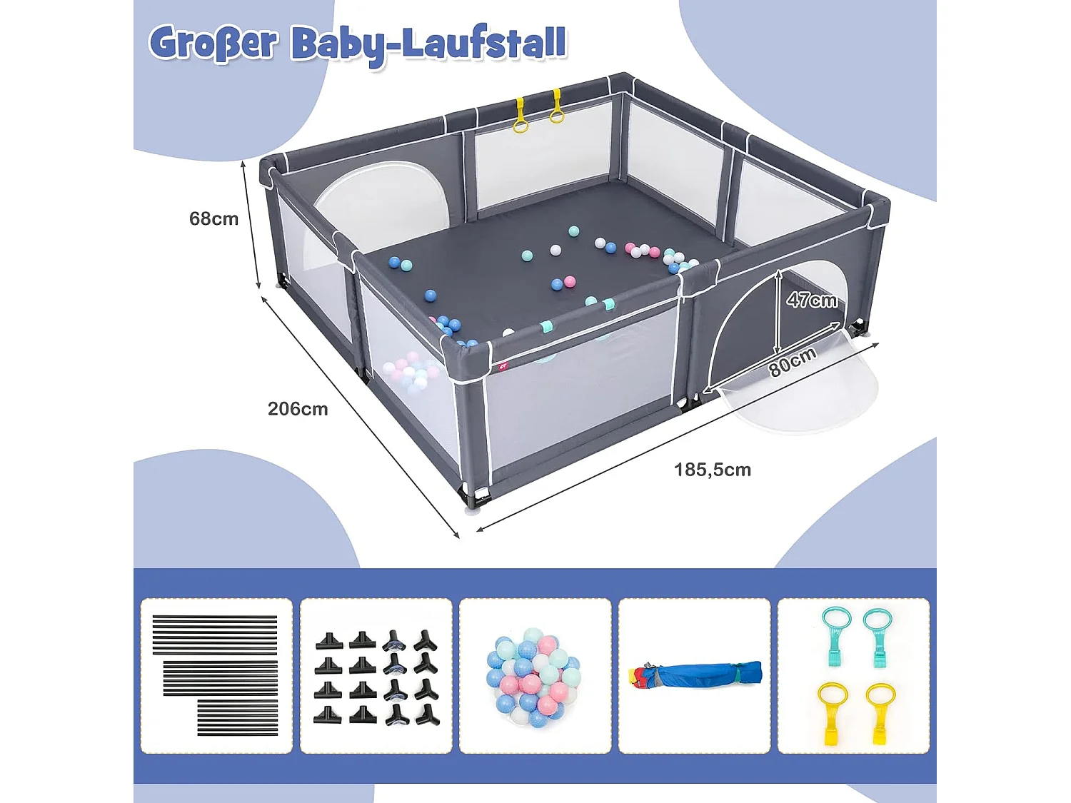Baby Laufstall mit 50 Spielbällen