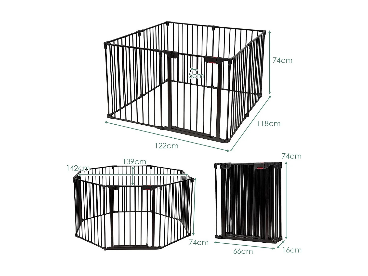 480x74cm Baby Kaminschutzgitter