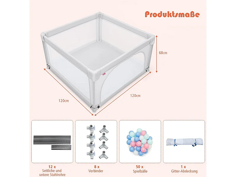 Baby Laufstall mit 50 Spielbällen