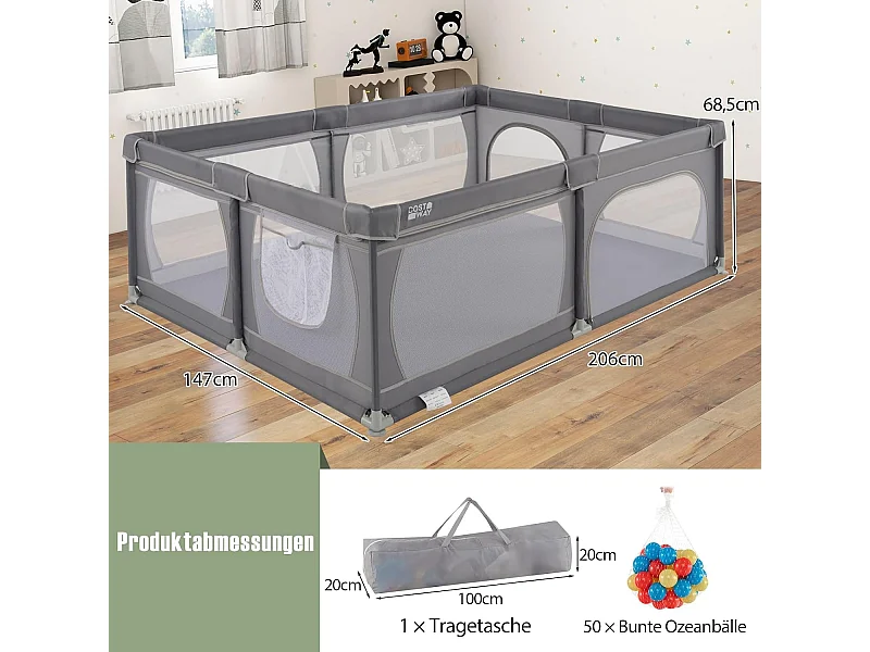 Baby Laufstall mit 50 Bällen