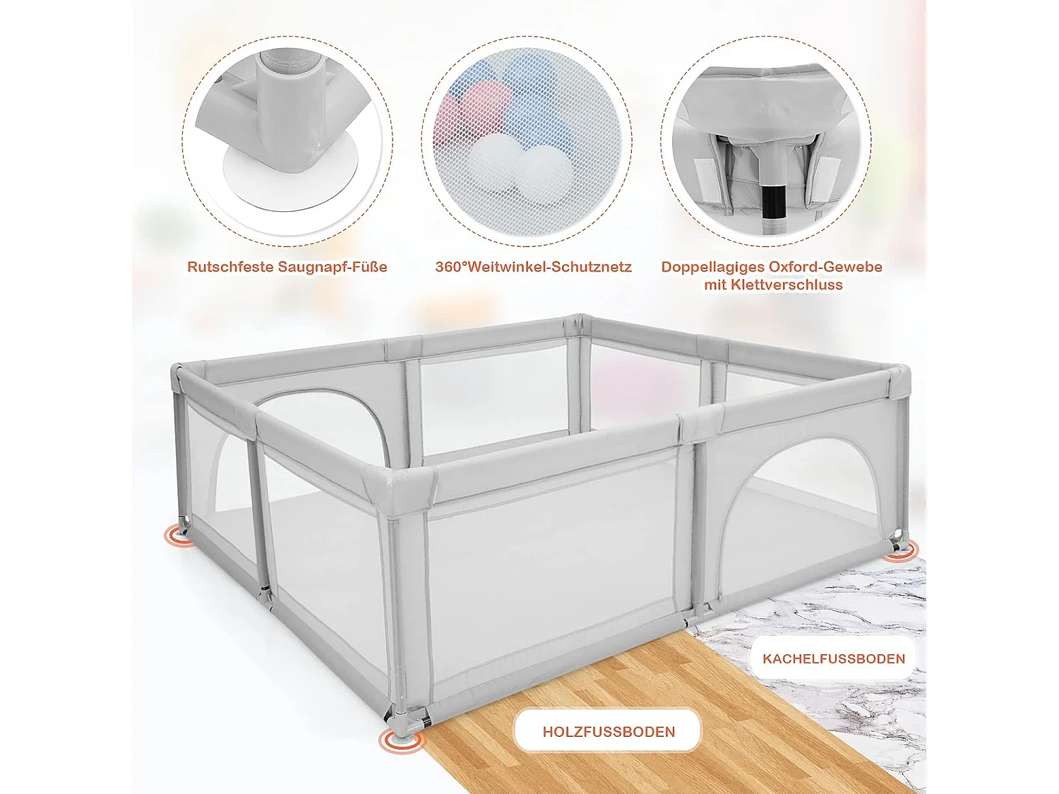 Baby Laufstall mit 50 Spielbällen