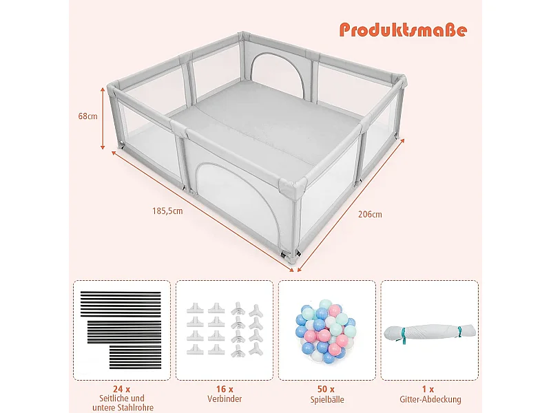 Baby Laufstall mit 50 Spielbällen