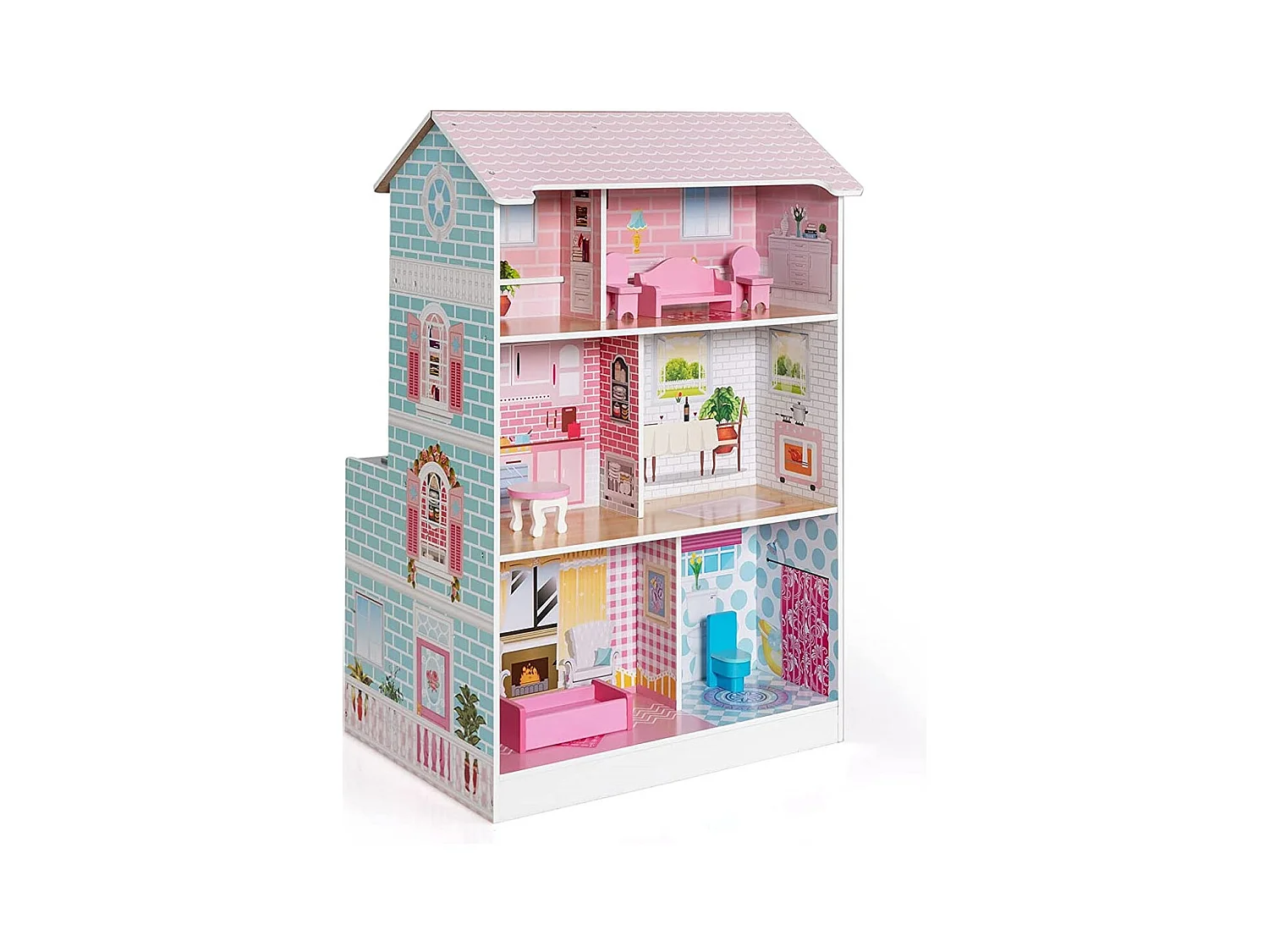2 in 1 Puppenhaus + Kinderküche