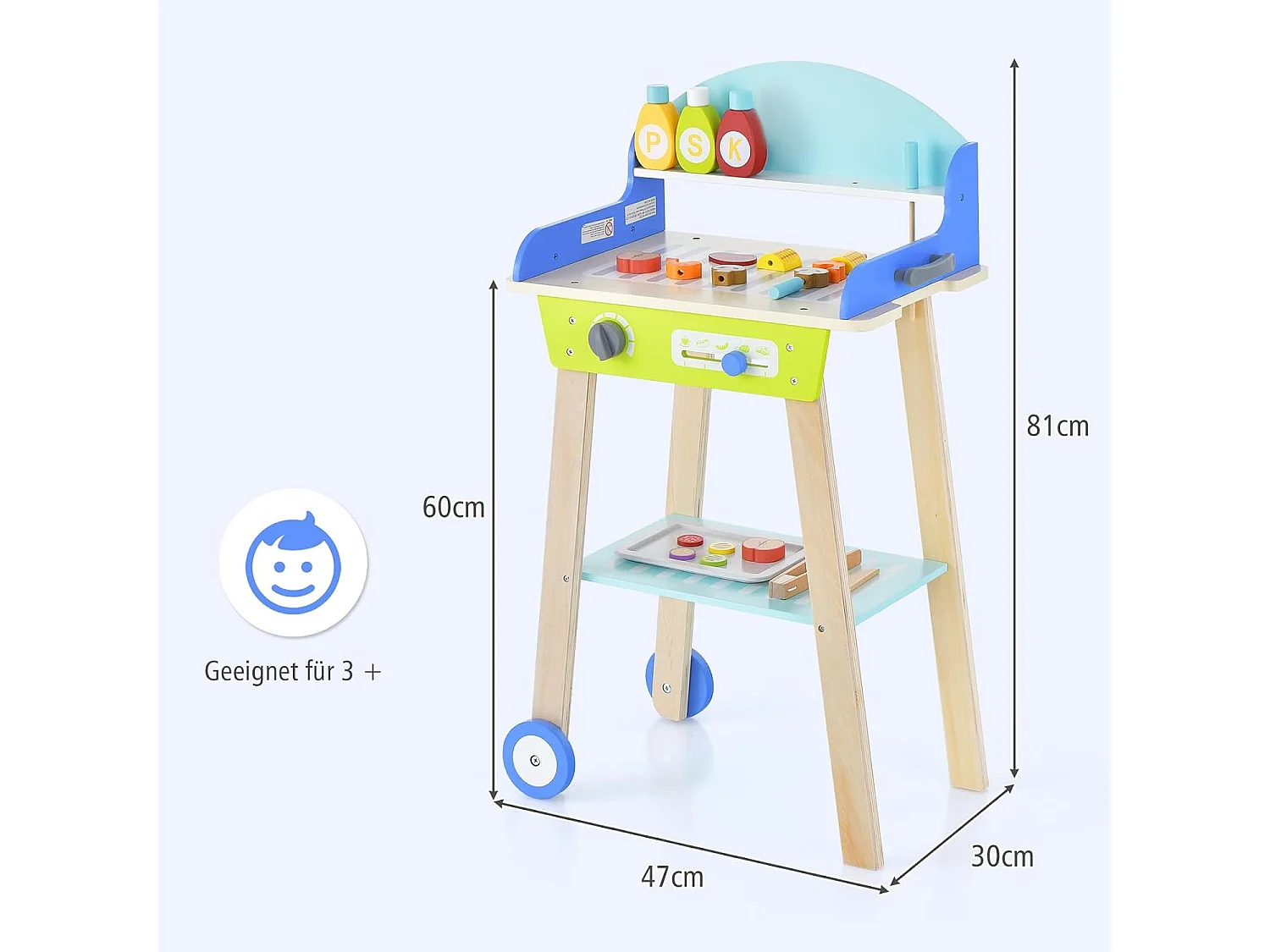 Grill-Kochspielzeug aus Holz