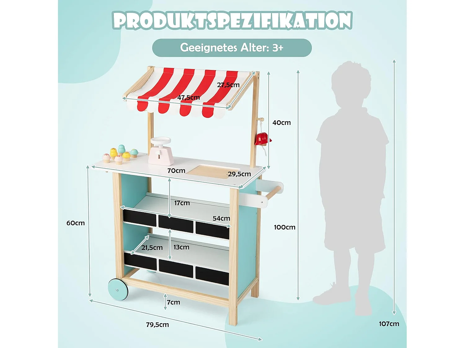 Kinder Eiswagen mit 6 Eiscreme