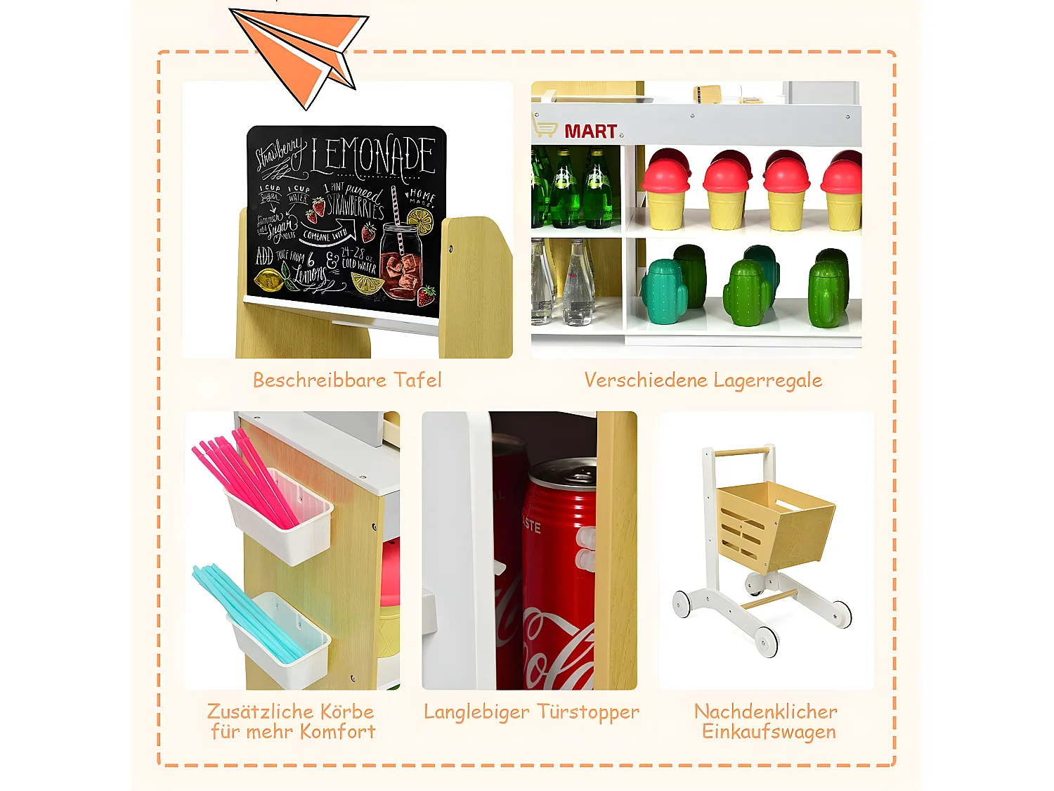 Supermarkt mit Einkaufswagen