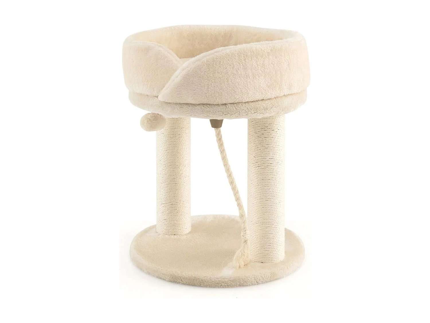 Katzenbaum Katzenkratzbaum mit Weicher Sitzfläche Sisalturm für Katzen Beige