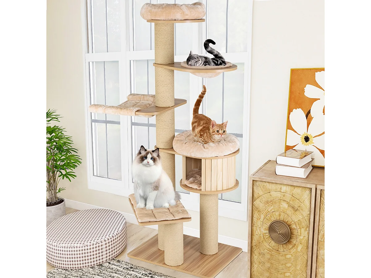Arbre à chat à plusieurs niveaux avec niche – Panier pour chat