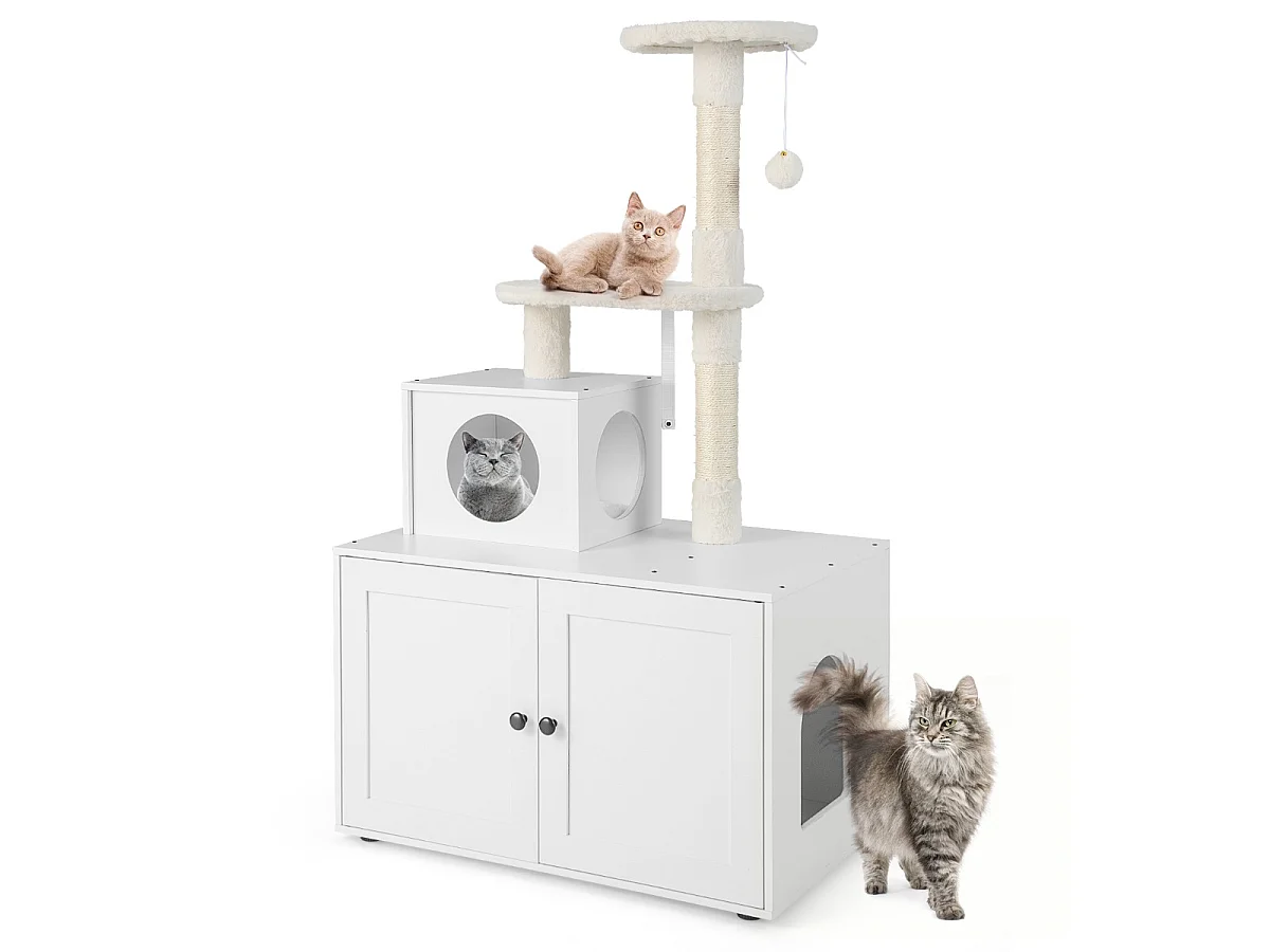 Kratzbaum mit Katzentoilettenfach Katzenliege