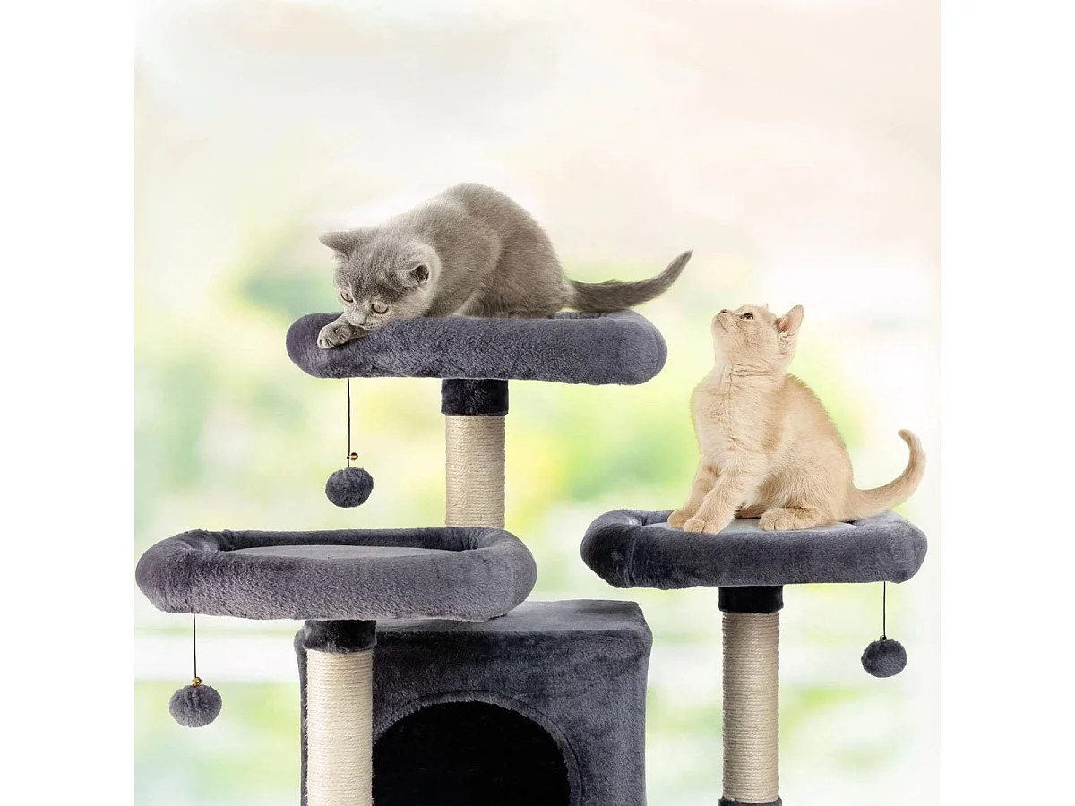 170cm Kratzbaum Kletterbaum Katzenbaum Katzenkratzbaum Kratzmöbel Kratzstämme Höhle mit Spielbälle