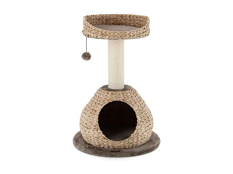 Klein Katzenbaum mit Höhle & Natürlichem Sisal & Handgefertigter Korb ? 48 x 70,5 cm