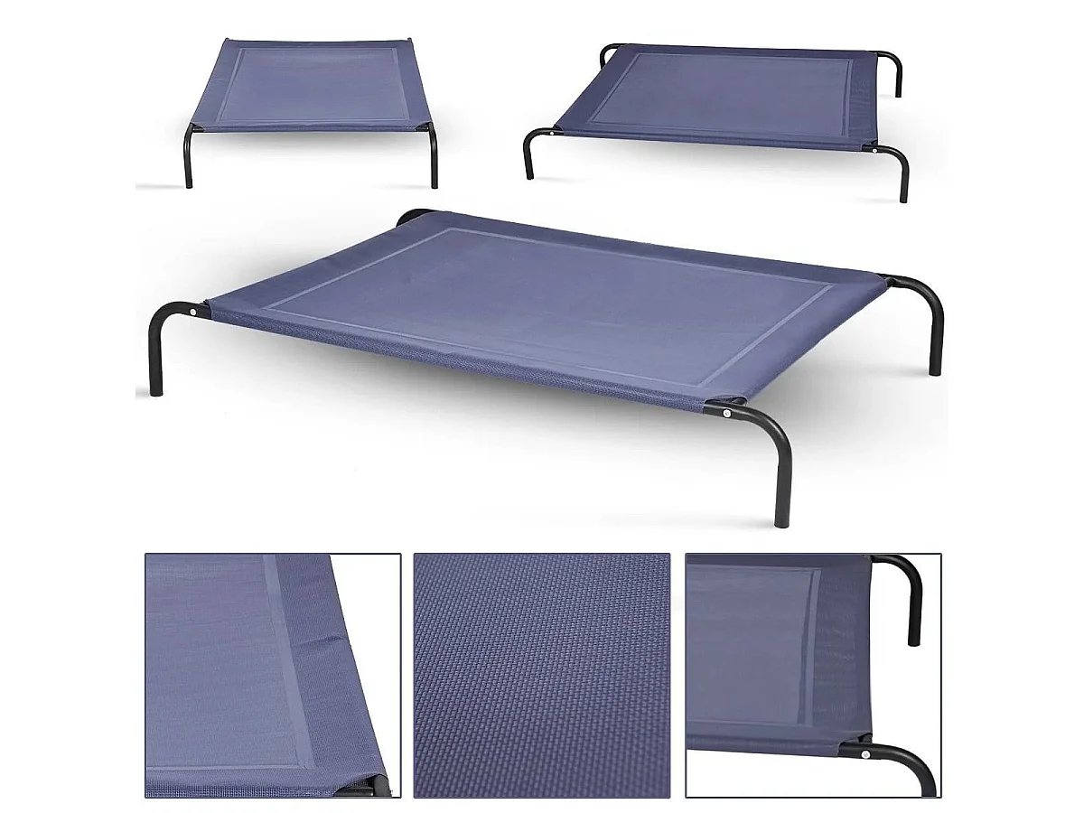 Lit double pour chiens avec tapis aéré 130 x 90 x 20 cm