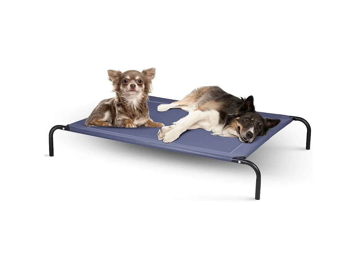 Lit double pour chiens avec tapis aéré 130 x 90 x 20 cm