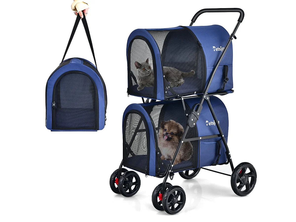 Poussette pliable 4 en 1 « Transporter » pour petits animaux